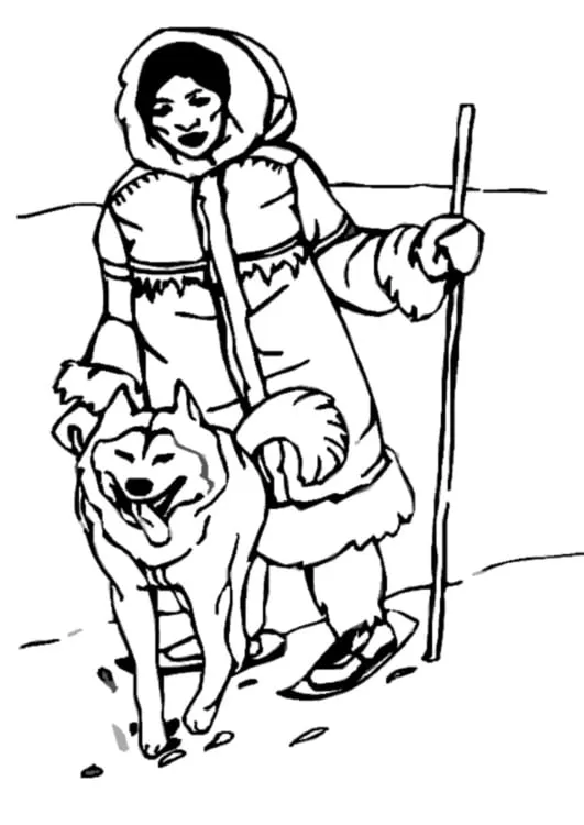 Dibujo para colorear Esquimal - Img 9328