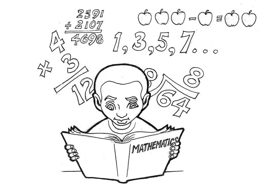 Dibujo para colorear Estudiando matemáticas - Img 9241 Dibujo para colorear Estudiando matemáticas - Img 9241