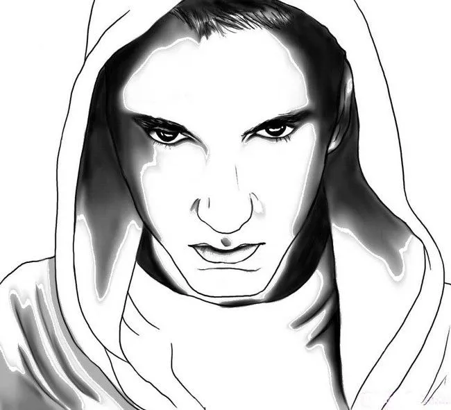 Dibujo para colorear Famosos : Eminem 1