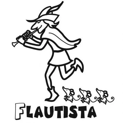 Dibujo para colorear al Flautista de Hamelín - Dibujos para ... Dibujo para colorear al Flautista de Hamelín - Dibujos para ...