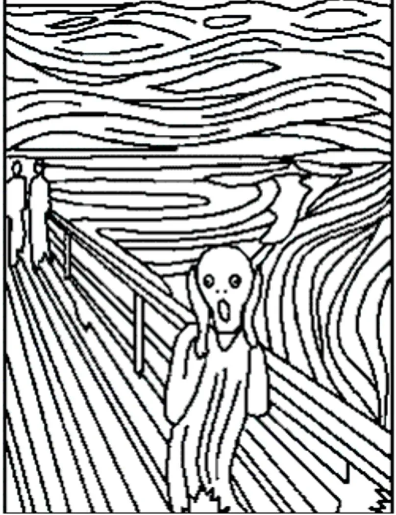 dibujo para colorear EL GRITO, de Edvard Munch | APUNTES ...
