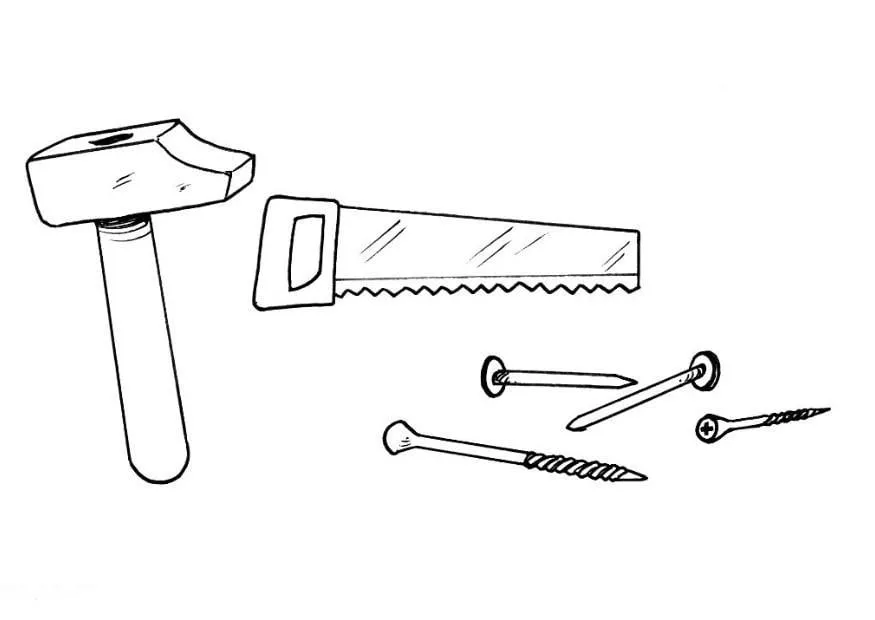 Dibujo para colorear Herramientas - Img 8208