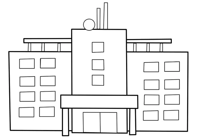 Dibujo para colorear hospital - Img 22477