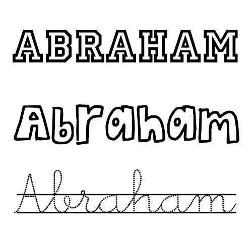 Dibujo para colorear e imprimir del nombre Abraham - Nombres del ... Dibujo para colorear e imprimir del nombre Abraham - Nombres del ...