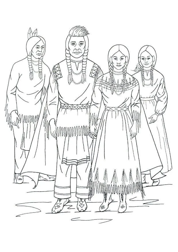 Dibujo para colorear Indios nez perce - Dibujos Para Imprimir Gratis - Img  9909
