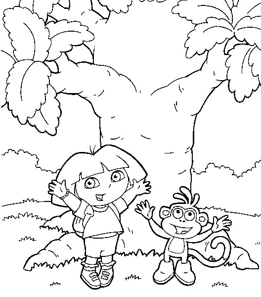 DIBUJO PARA COLOREAR INFANTIL DE DORA LA EXPLORADORA Y BOTAS EN EL ... DIBUJO PARA COLOREAR INFANTIL DE DORA LA EXPLORADORA Y BOTAS EN EL ...