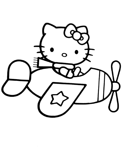 DIBUJO PARA COLOREAR INFANTIL DE LA HELLO KITTY AVIONETA ... DIBUJO PARA COLOREAR INFANTIL DE LA HELLO KITTY AVIONETA ...