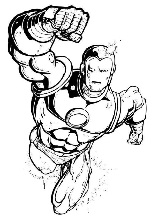 Dibujo para colorear Iron Man y su energia Dibujo para colorear las ...
