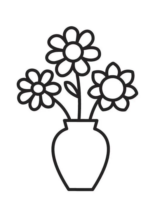 Dibujo para colorear jarrón con flores | Adriana | Pinterest ... Dibujo para colorear jarrón con flores | Adriana | Pinterest ...