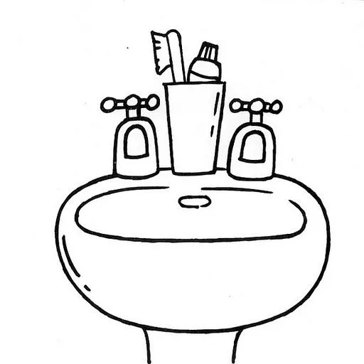 Dibujo para colorear lavabo - Imagui