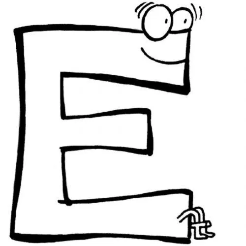 Dibujo para colorear de la letra E - Dibujos para colorear con las ... Dibujo para colorear de la letra E - Dibujos para colorear con las ...