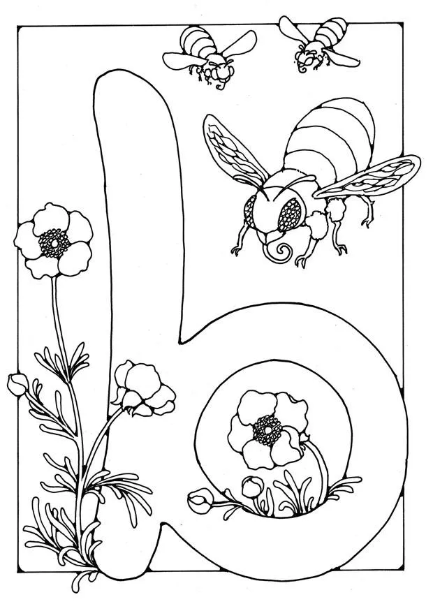 Dibujo para colorear letra - b - Img 21888