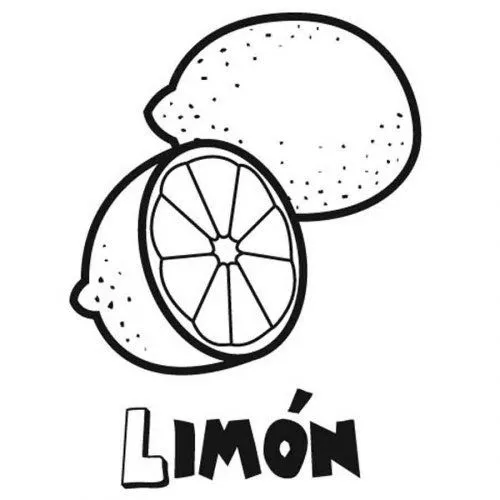 Dibujo para colorear de un limón - Dibujos para colorear de frutas