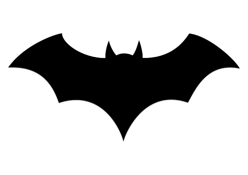 Dibujo para colorear el logo de la silueta del murciélago de Batman Dibujo para colorear el logo de la silueta del murciélago de Batman