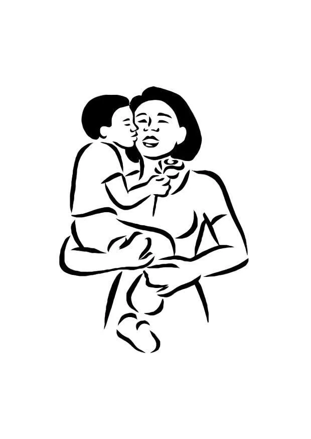 Dibujo para colorear Madre e hijo - Dibujos Para Imprimir Gratis - Img 10748 Dibujo para colorear Madre e hijo - Dibujos Para Imprimir Gratis - Img 10748