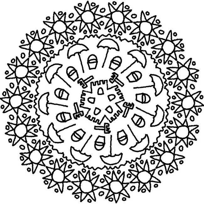 Dibujo para colorear Mandalas de Verano 9