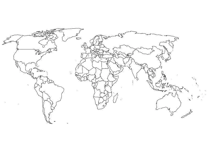 Dibujo para colorear Mapa del mundo - Img 8110