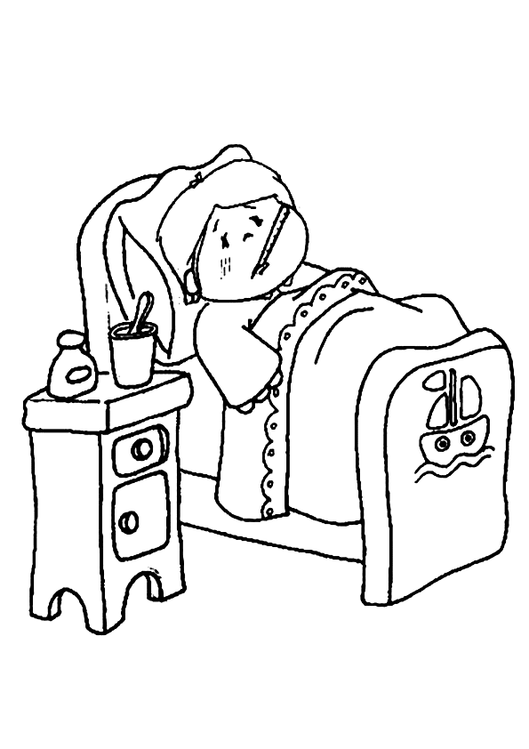 Dibujo para colorear de niño enfermo | Dibujos para colorear Dibujo para colorear de niño enfermo | Dibujos para colorear