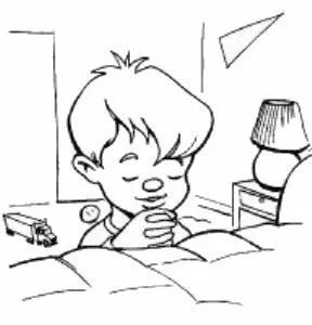 Dibujo para colorear niño que esta rezando en su dormitorio | Dibujo ... Dibujo para colorear niño que esta rezando en su dormitorio | Dibujo ...