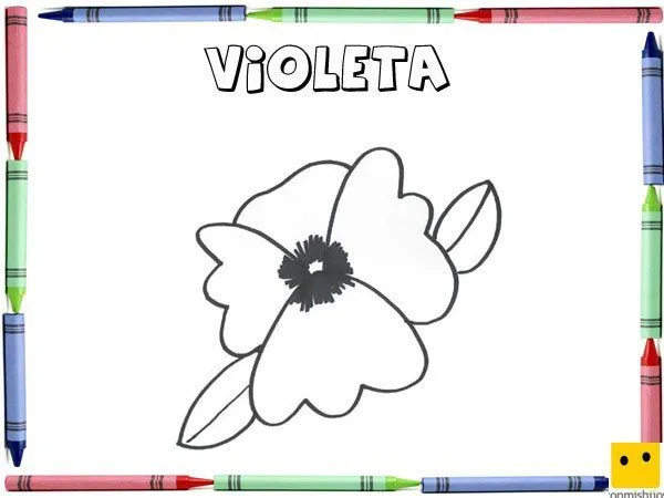 Dibujo para colorear con los niños de una violeta Dibujo para colorear con los niños de una violeta