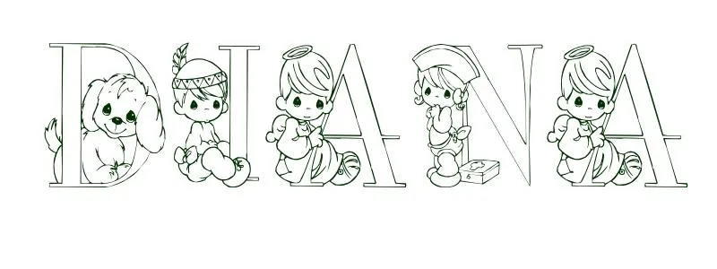 Dibujo para colorear Nombre Diana