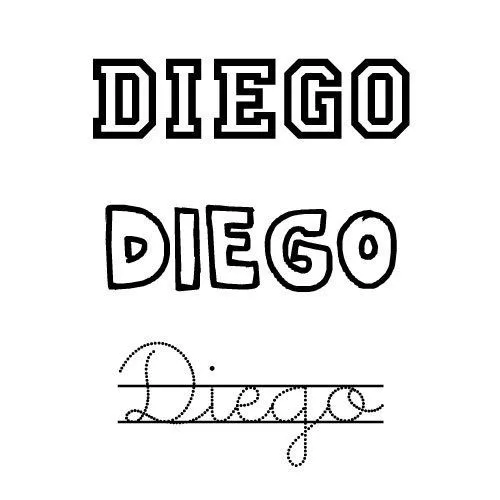 Dibujo para colorear del nombre Diego - Nombres del santo de ... Dibujo para colorear del nombre Diego - Nombres del santo de ...