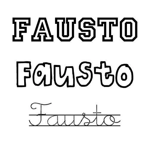 Dibujo para colorear del nombre Fausto