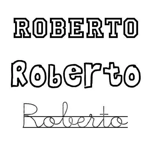 Dibujo para colorear del nombre para niños Roberto