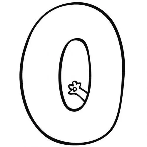 Dibujo para colorear del número 0 - Dibujos de números para ... Dibujo para colorear del número 0 - Dibujos de números para ...