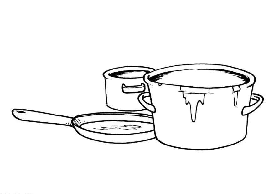 Dibujo para colorear Ollas y sartén - Img 24705