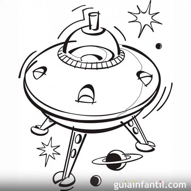Dibujo para colorear de un ovni - Dibujos de ovnis y ... Dibujo para colorear de un ovni - Dibujos de ovnis y ...