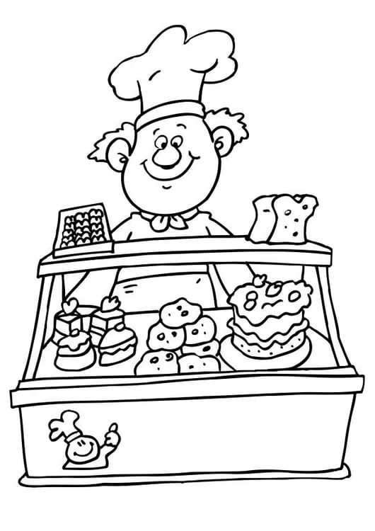 Dibujo para colorear Panadero - Img 6476