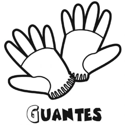Dibujo para colorear de un par de guantes - Dibujos para colorear ... Dibujo para colorear de un par de guantes - Dibujos para colorear ...