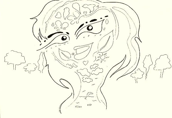 Dibujo para colorear | Paraísos surrealistas y otros lugares y seres Dibujo para colorear | Paraísos surrealistas y otros lugares y seres