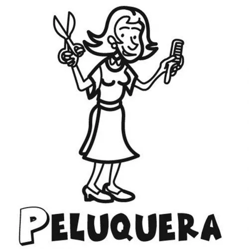 Dibujo para colorear de una peluquera - Dibujos para colorear de ... Dibujo para colorear de una peluquera - Dibujos para colorear de ...