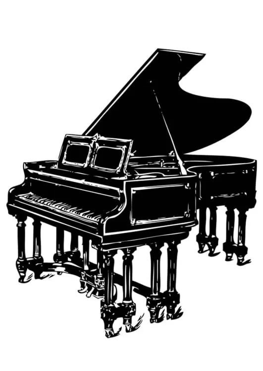 Dibujo para colorear piano de cola - Img 17420