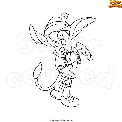 Dibujo para colorear Pinocho con orejas y cola de burro - Supercolored.com Dibujo para colorear Pinocho con orejas y cola de burro - Supercolored.com