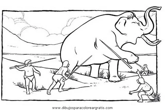 Dibujo para colorear de la prehistoria - Imagui