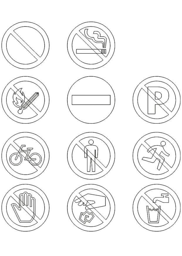 Dibujo para colorear Señales de prohibición - Img 16431 Dibujo para colorear Señales de prohibición - Img 16431