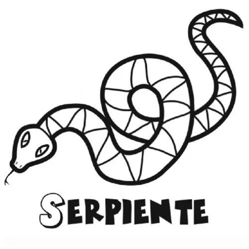 Dibujo para colorear de serpiente - Dibujos para colorear de los ...