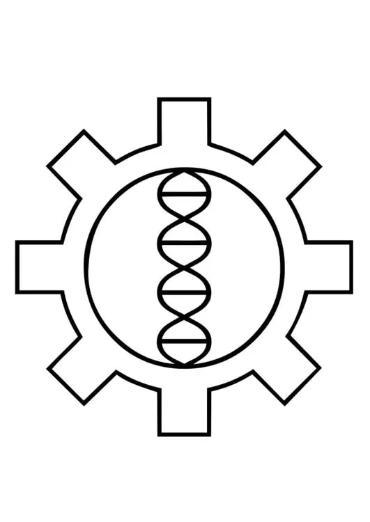 Dibujo para colorear tecnología genética de biohacking - Img 29189