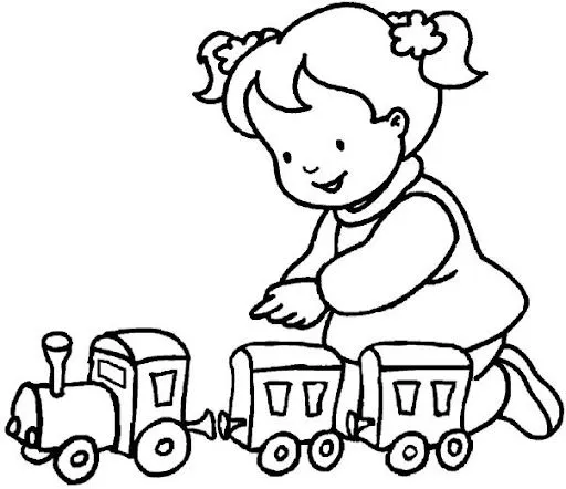 Dibujo para colorear de un tren - Imagui