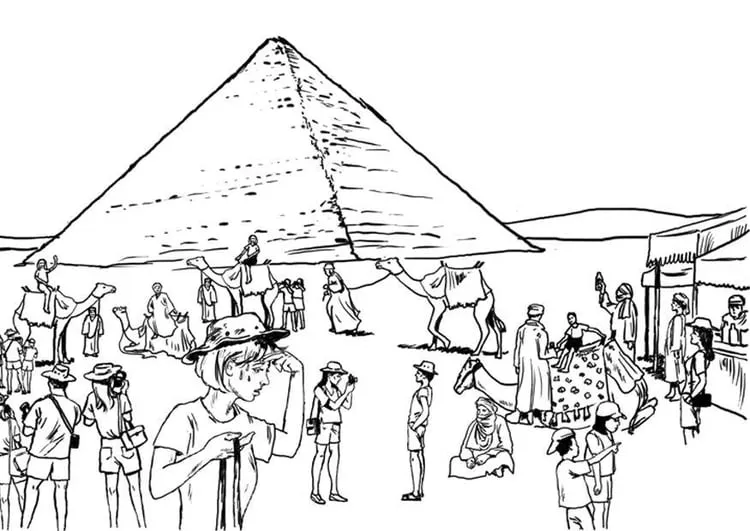 Dibujo para colorear Turismo en Egipto - Img 8065