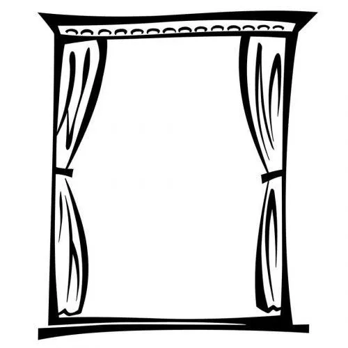 Dibujo para colorear de una ventana con cortinas - Dibujos para ... Dibujo para colorear de una ventana con cortinas - Dibujos para ...