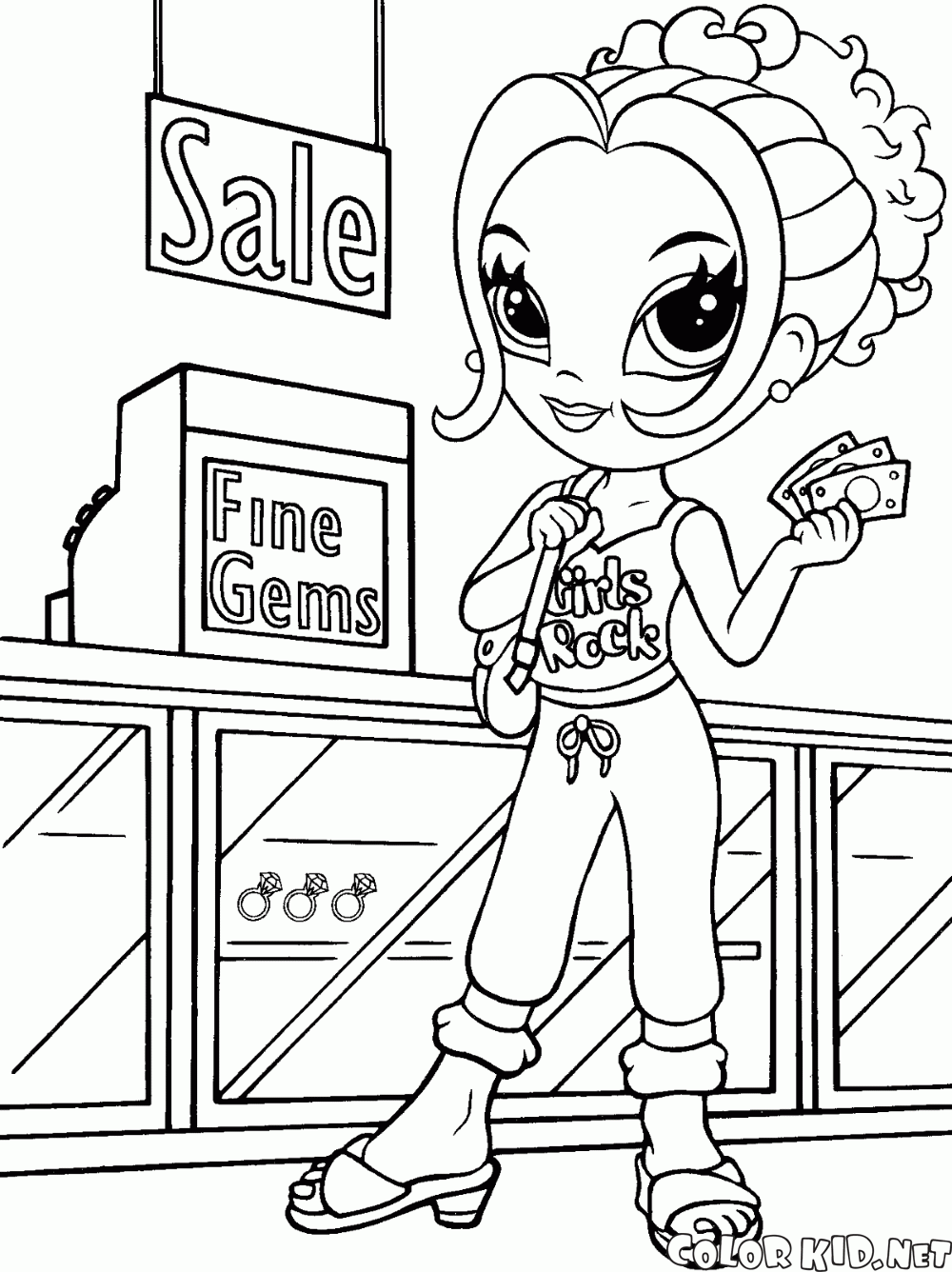 Dibujo para colorear - Las ventas en la tienda Dibujo para colorear - Las ventas en la tienda
