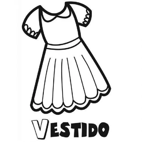 Dibujo para colorear de un vestido - Dibujos para colorear de ...