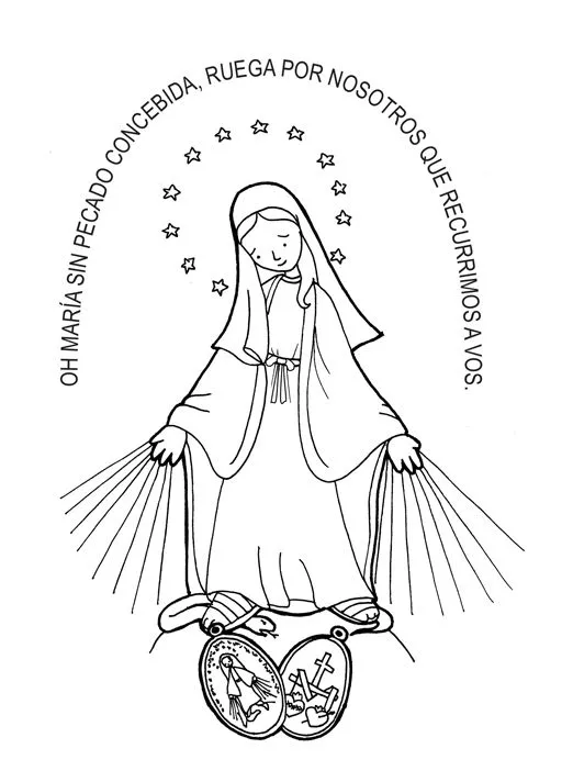 Dibujo para colorear de la virgen de la paz - Imagui