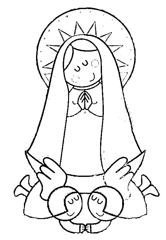 Imagenes de la virgen plis para colorear - Imagui