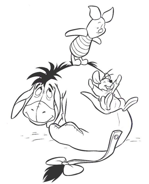 DIBUJO PARA COLOREAR DE WINNIE THE POOH:IGOR,PIGLET Y EL BEBE ... DIBUJO PARA COLOREAR DE WINNIE THE POOH:IGOR,PIGLET Y EL BEBE ...