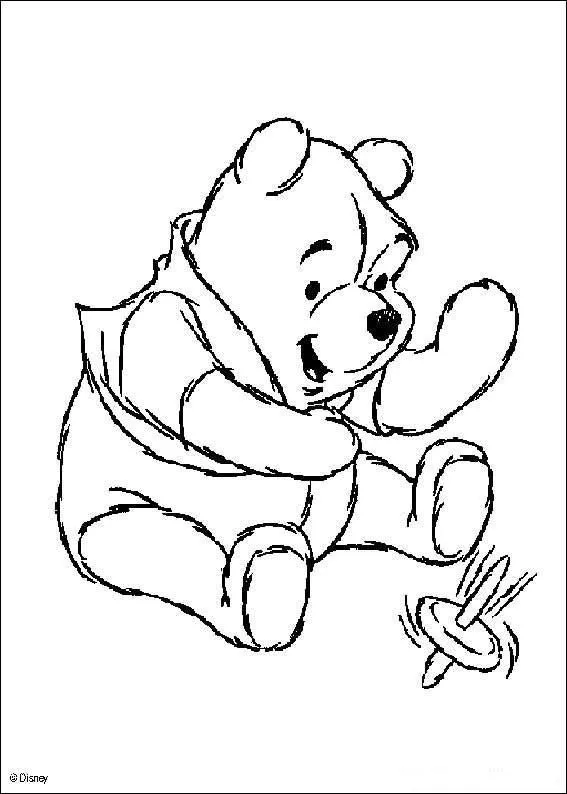 Dibujo para colorear Winnie con Trompo